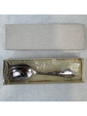 Vintage Oneida Ltd Baby Spoon Silverplate Infant Feeding Spoon w/ Box Sealed NOS